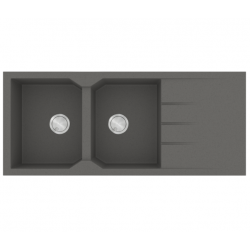Νεροχύτης Γρανιτένιος Ένθετος Sanitec Ultra Granite 800 116 2B 1D (116X50) Pietra Βαρέως Τύπου με 2 Γούρνες και Μαξιλάρι